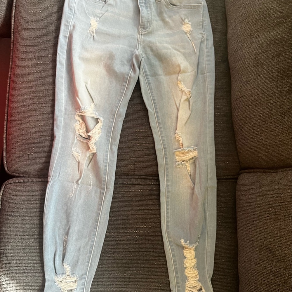 Distressed Light Blue Women's Jeans